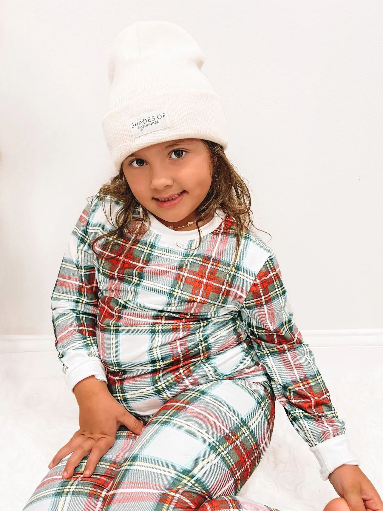 $10.00 EA - 8-9 X 2 - Kids 2 Pc Christmas Pajamas - Stuart Tartan Holiday Plaid