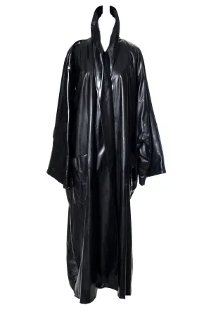 1980s Black Slick Krizia Vintage Rain Coat