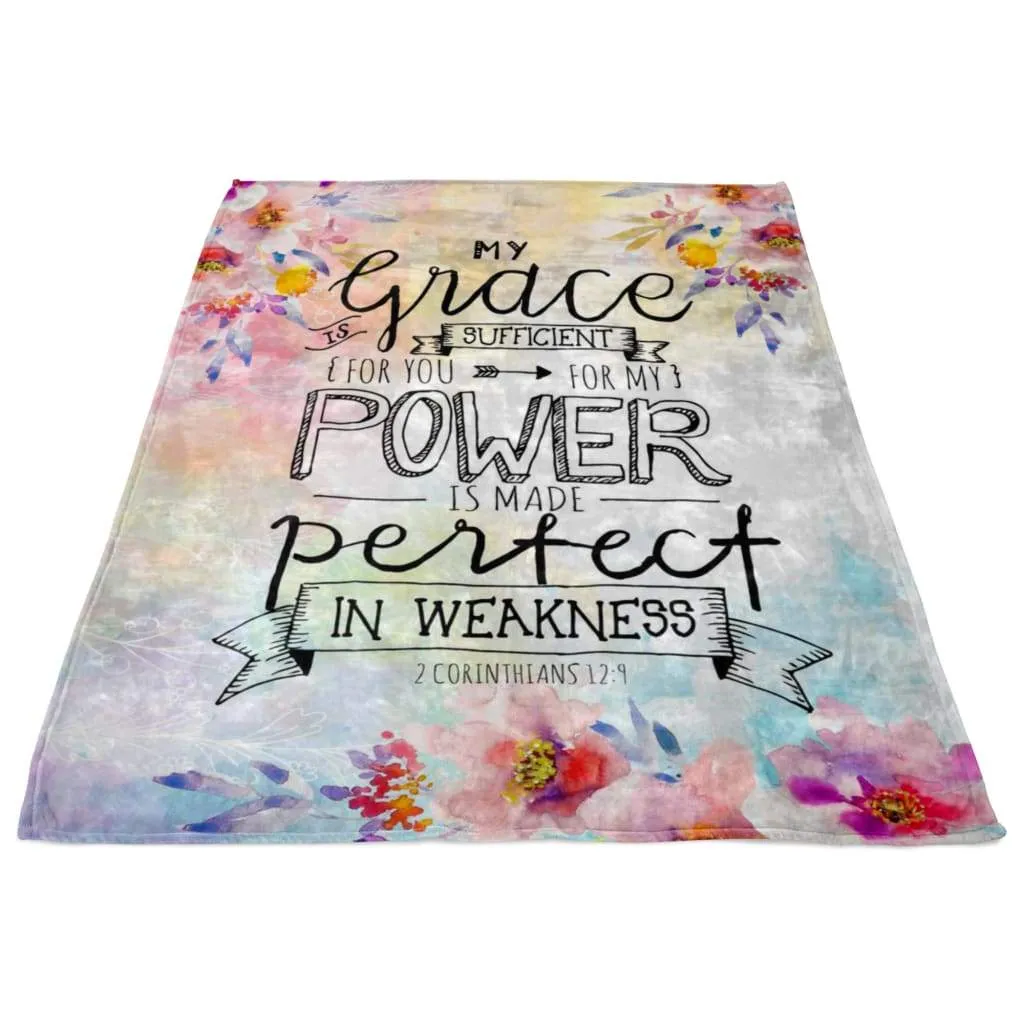 2 Corinthians 129 My Grace Is Sufficient For You Fleece Blanket - Christian Blanket - Bible Verse Blanket