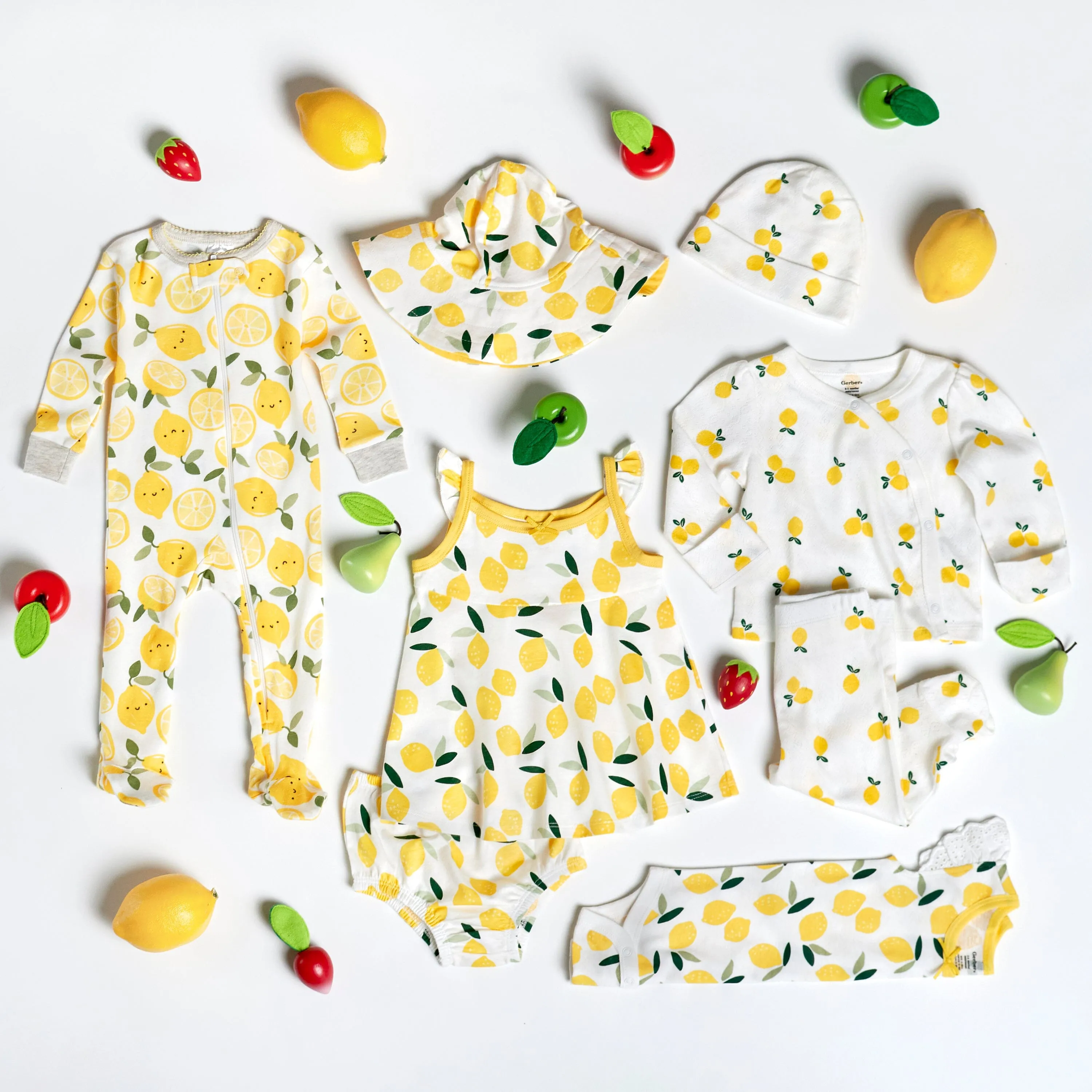 2-Pack Baby & Toddler Girls Lemon Squeeze Snug Fit Footed Cotton Pajamas