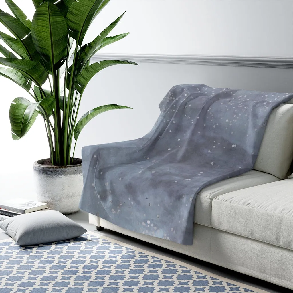 Abstract Comfy Blanket | Blue Ombre Silver