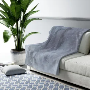 Abstract Comfy Blanket | Blue Ombre Silver