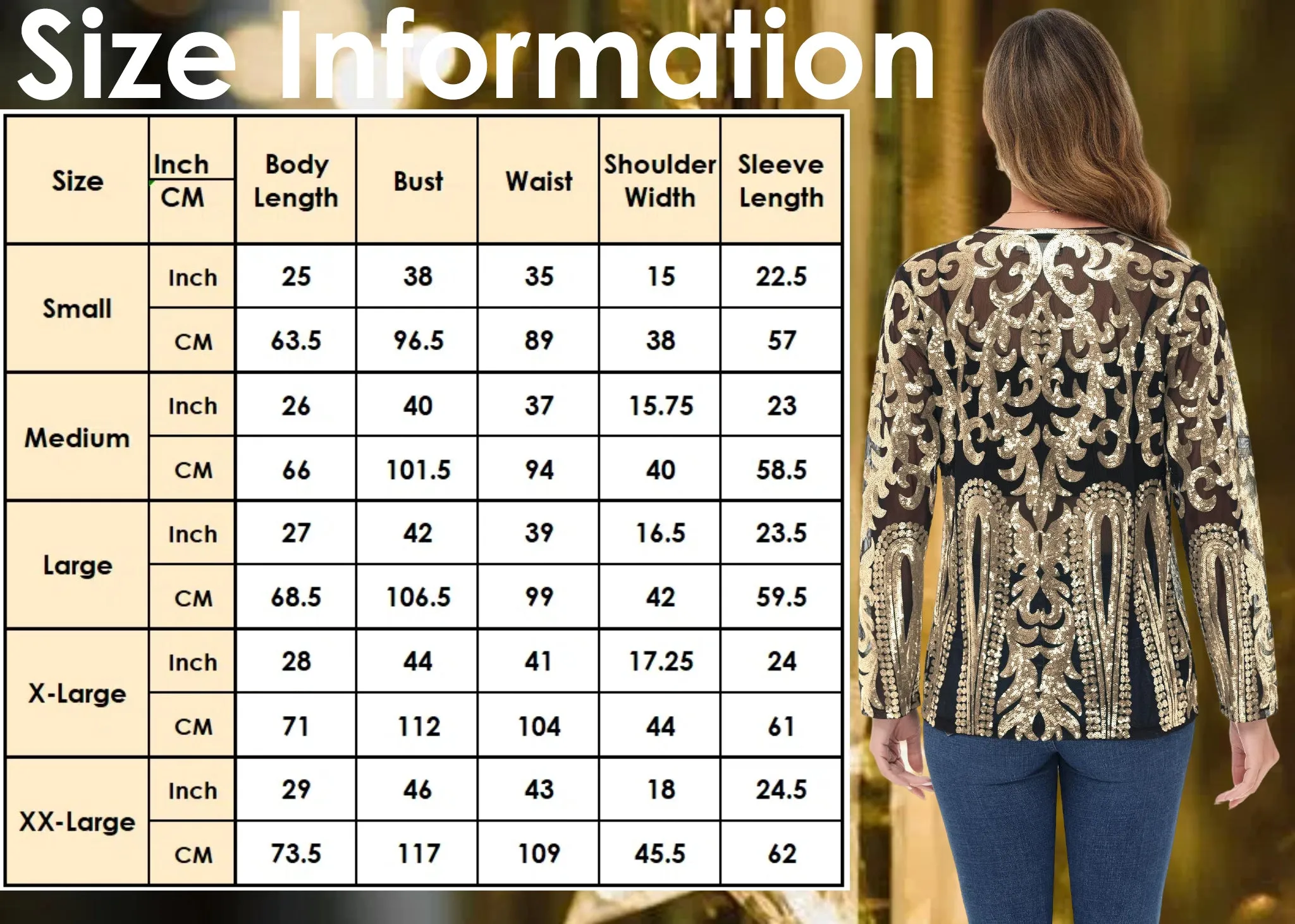 Anna-Kaci Women's Sparkly Sequin Cardigan Long Sleeve Open Front Glitter Party Evening Jacket