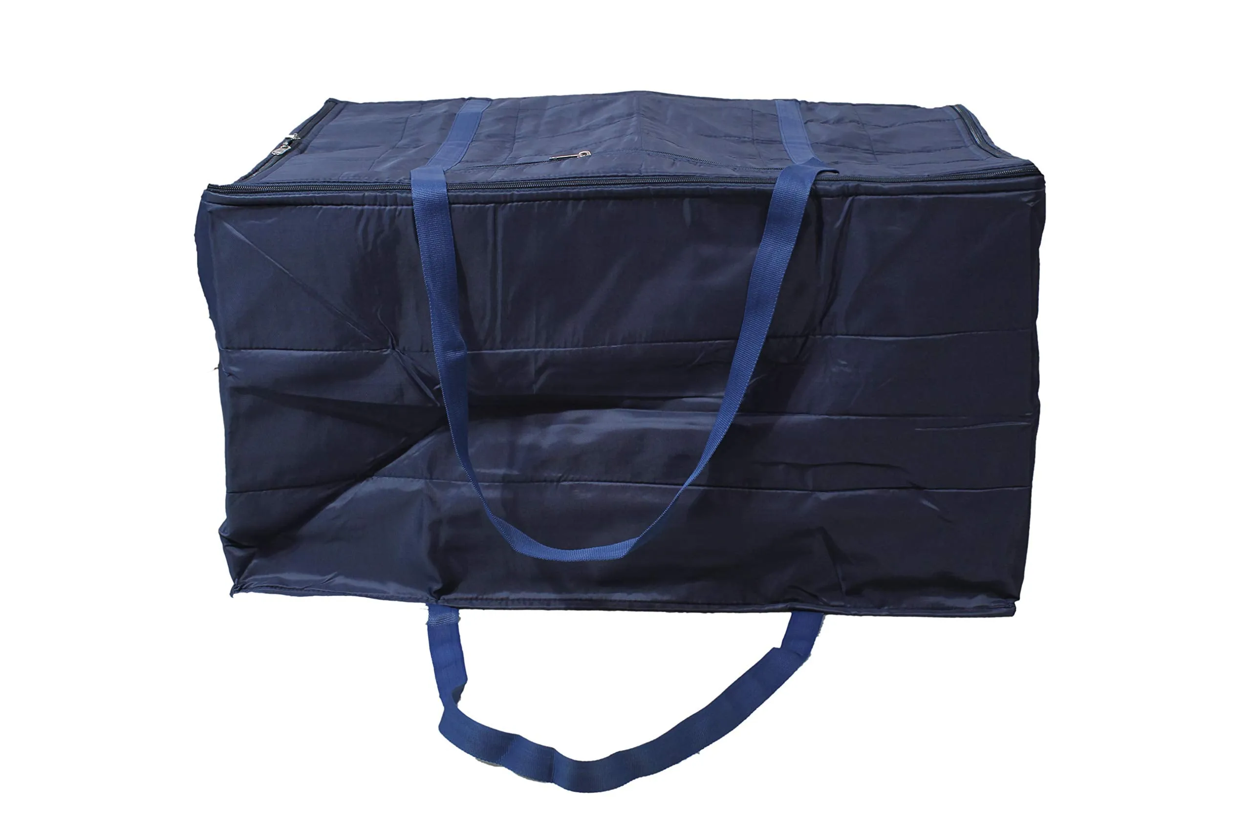 Ansari handicarft Parachute Jumbo Bag Underbed Rectangular Cloth Blanket Storage Bag with Zipper and Handle (Navy Blue) Pack of 1