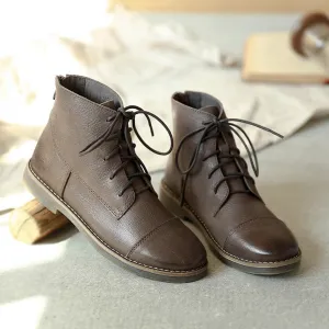 Autumn Winter Comfortable Retro Leather Ankle Women's Boots | Gift Shoes