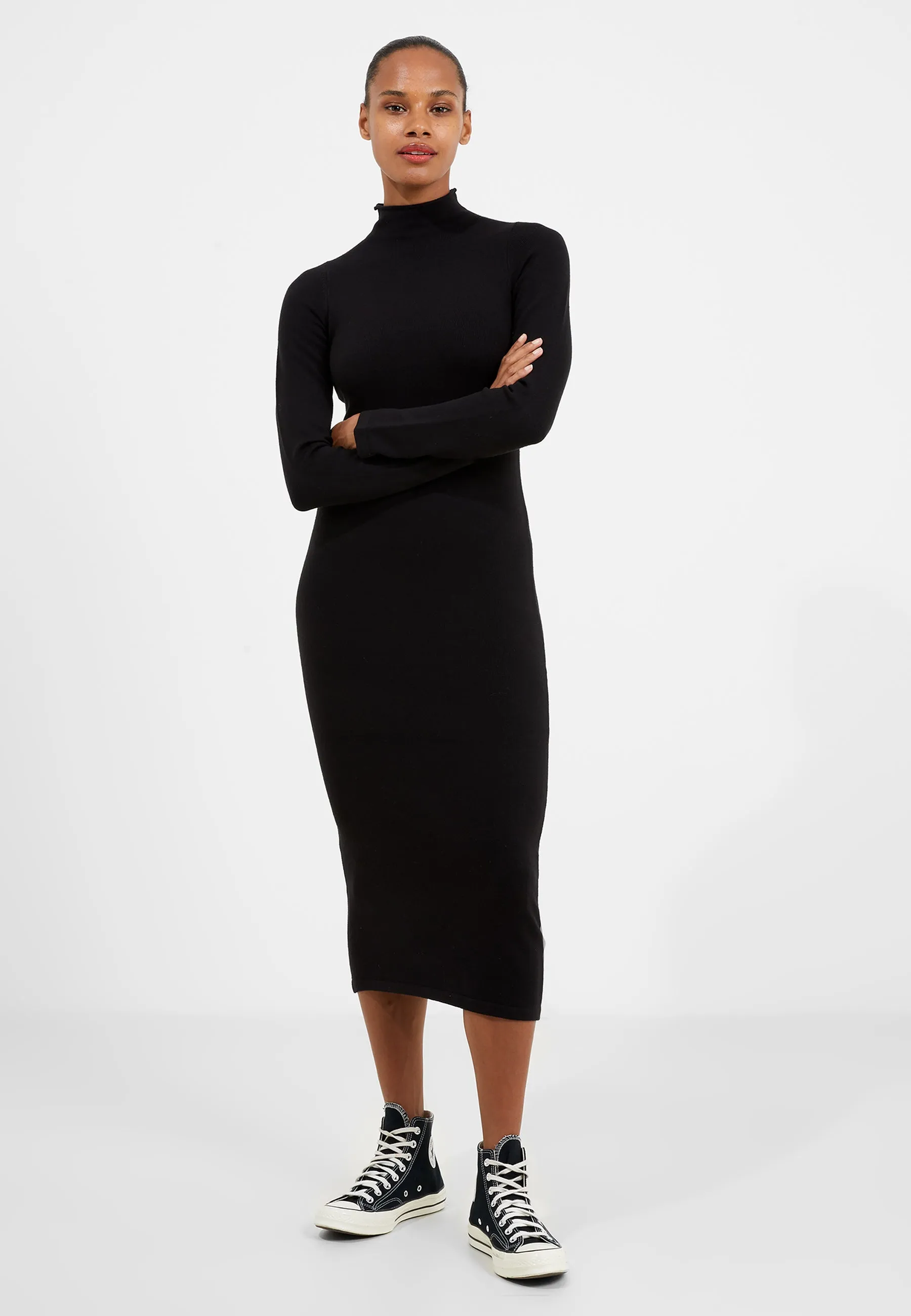 Babysoft Roll Neck Midi Dress