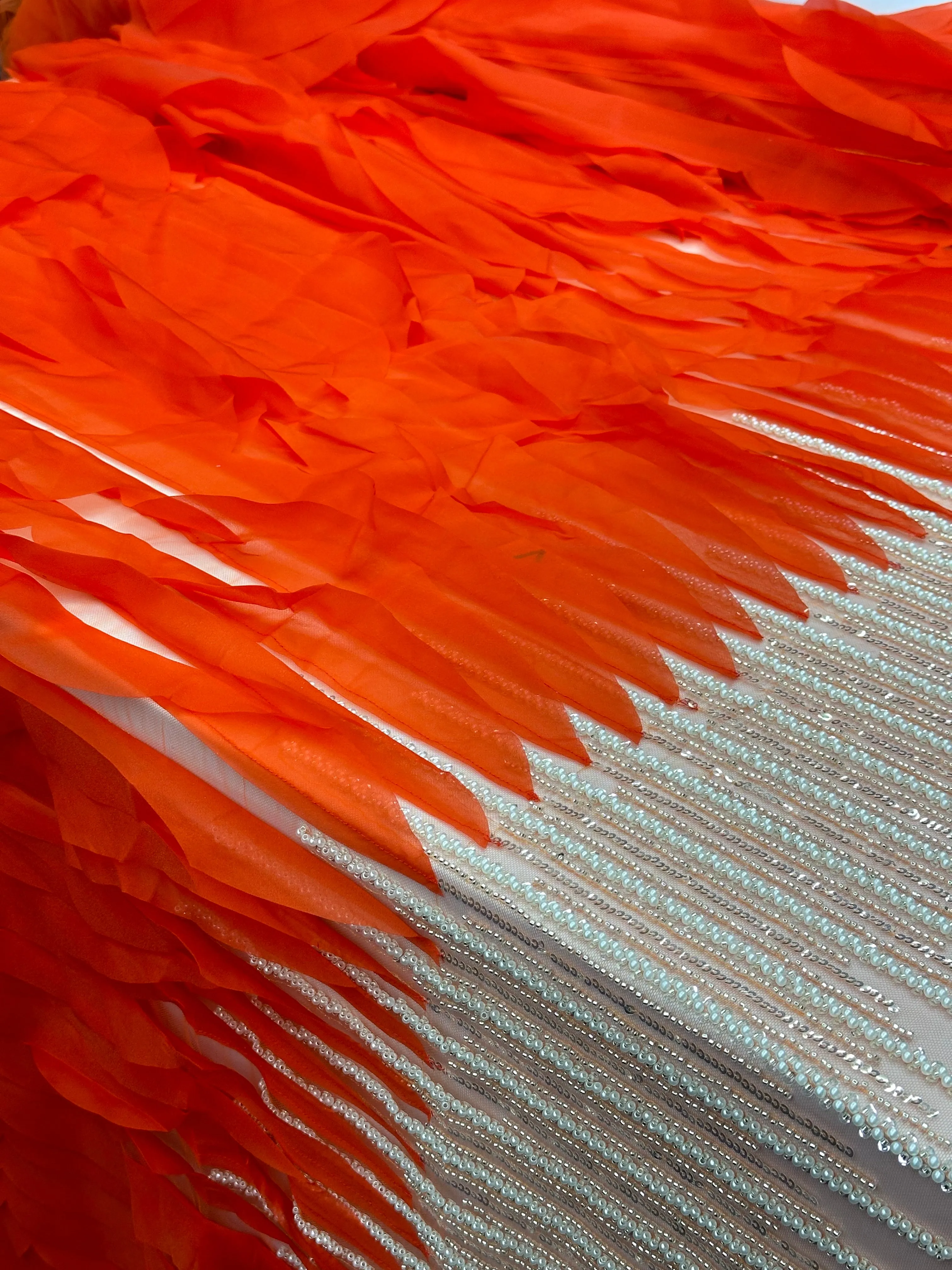 Beaded Frill - Orange