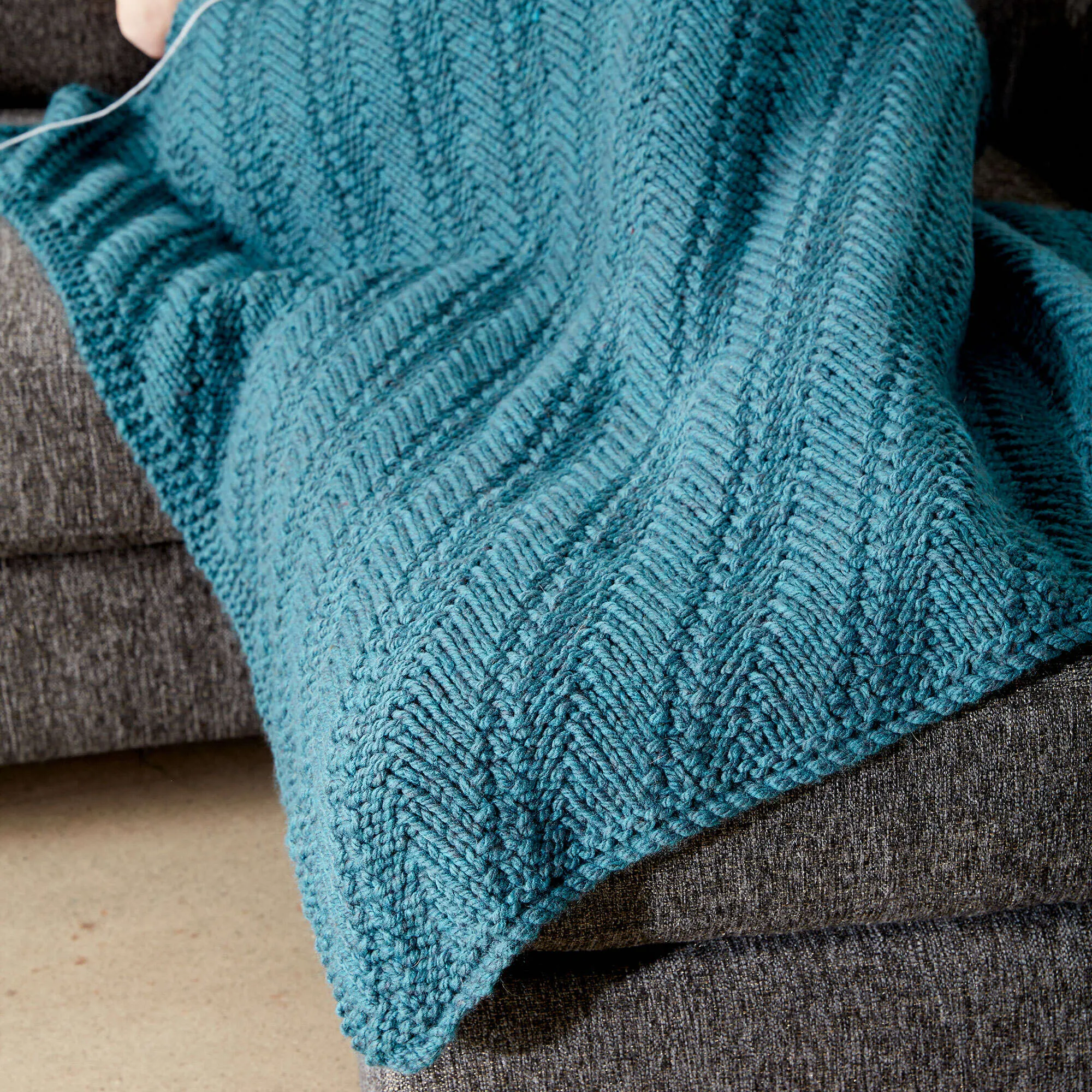 Bernat Reversible Knit Lap Blanket