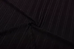 Black Plain Pleated Knit Fabric