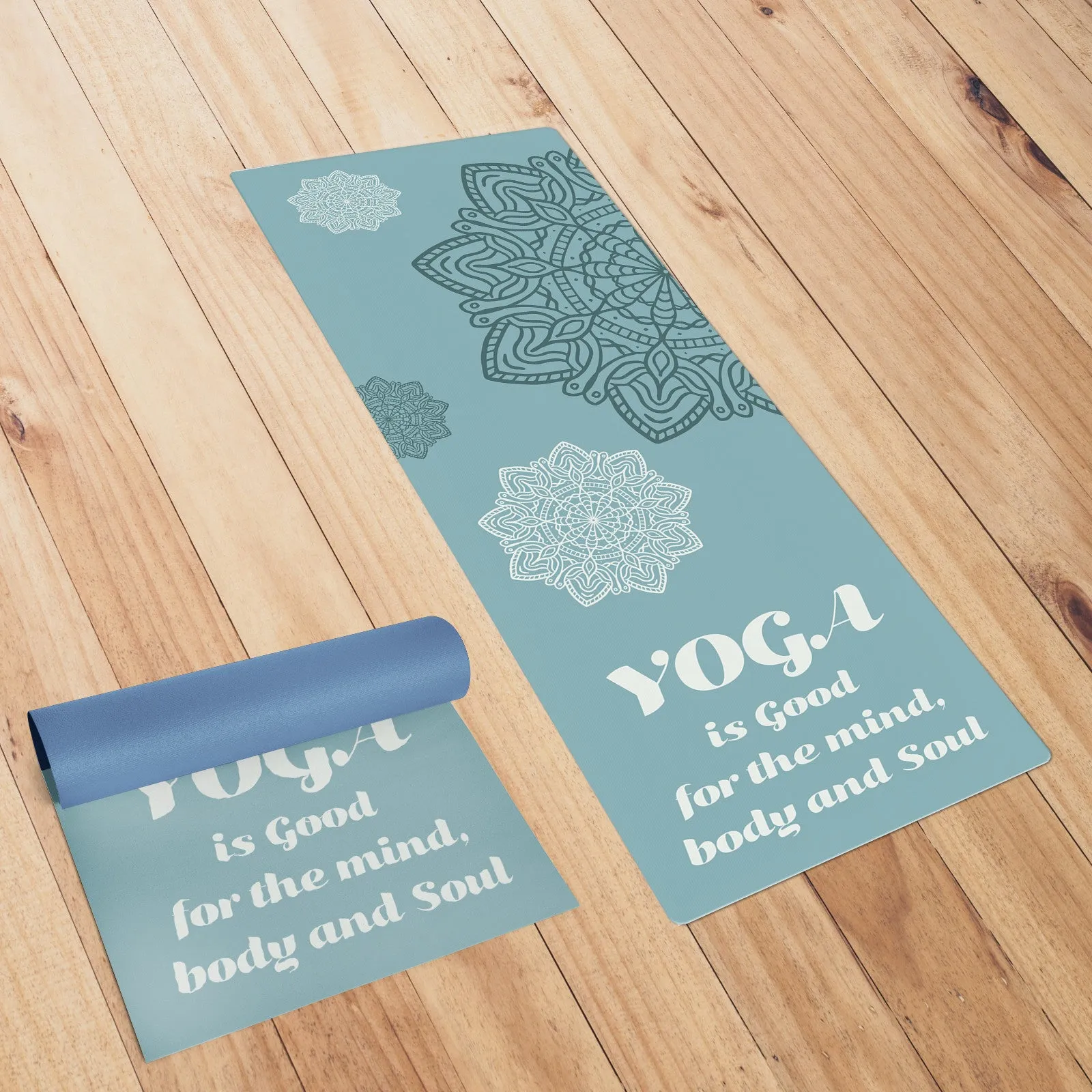 Blue Coloured Mandala Yoga Mat