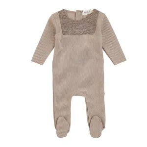 Bondoux Ribbed Knit combo tan footie