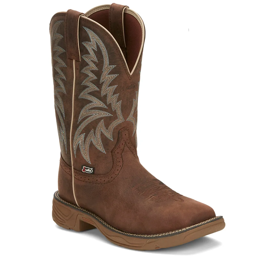 Buffalo Leather Square Toe Cowboy Boot