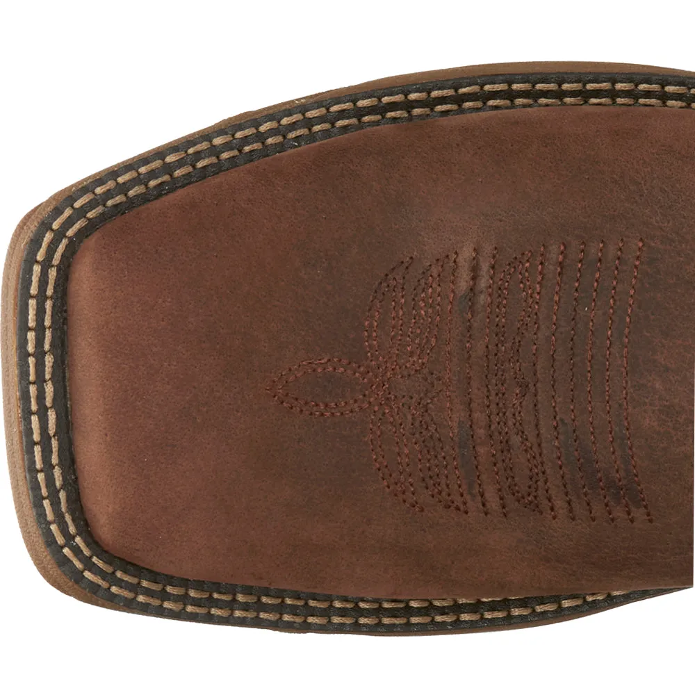 Buffalo Leather Square Toe Cowboy Boot