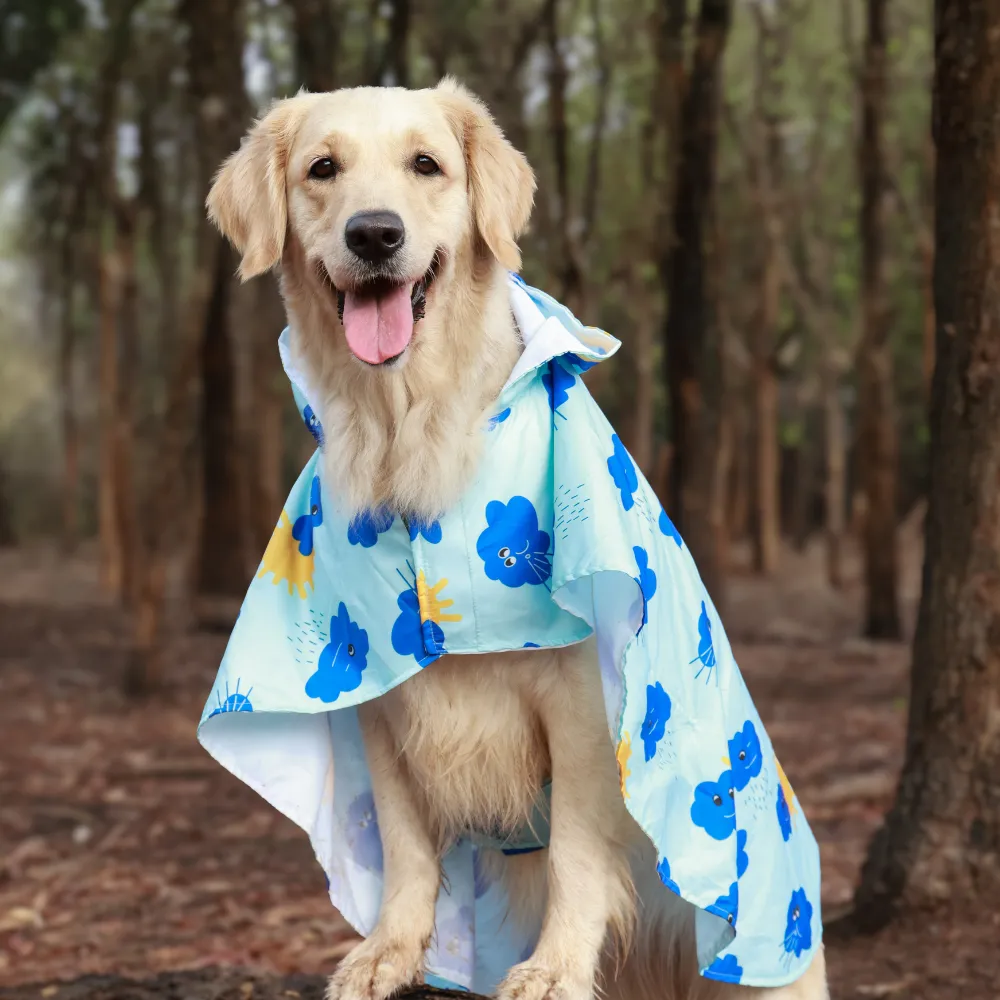 Clouds Printed Cape Style Dog Raincoat