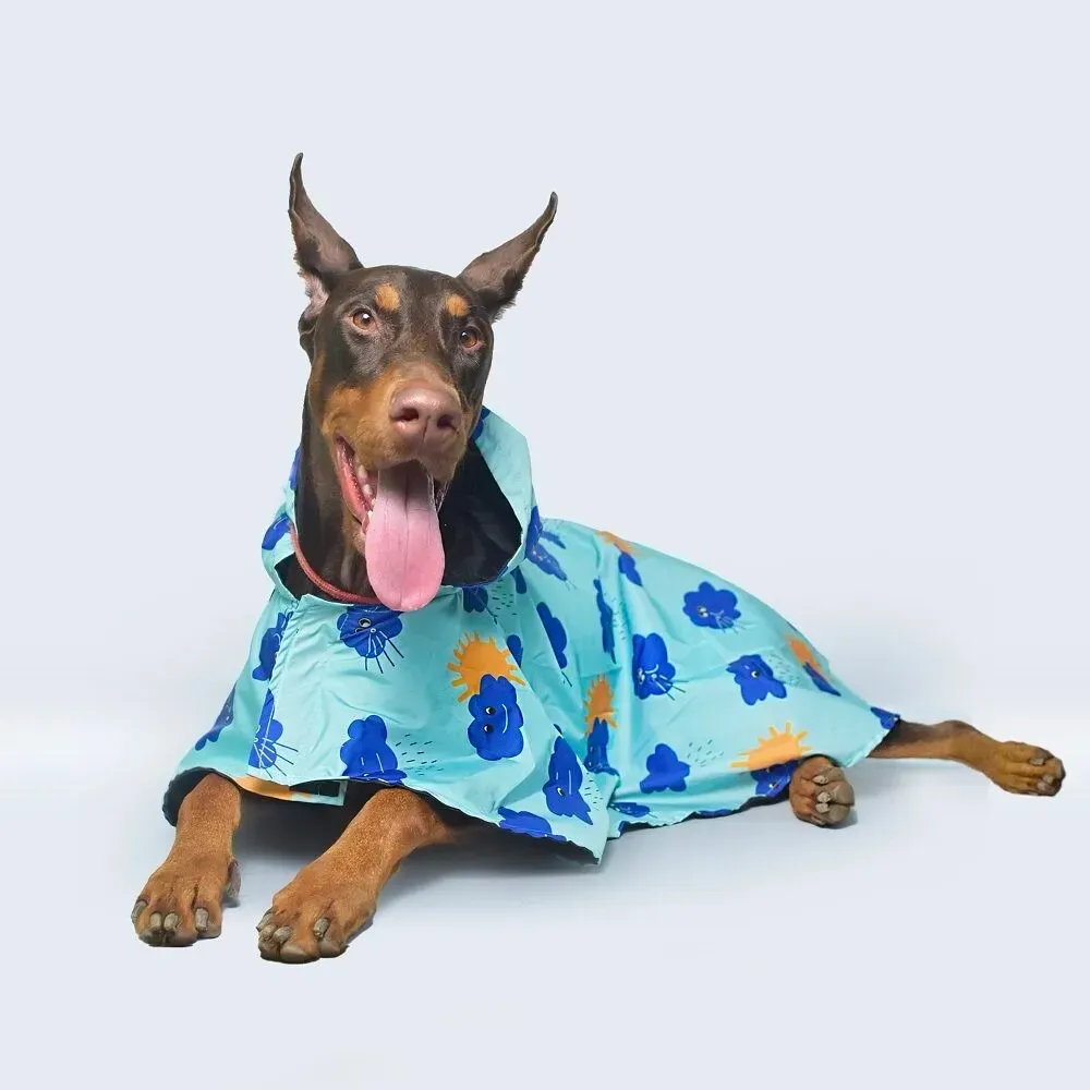 Clouds Printed Cape Style Dog Raincoat