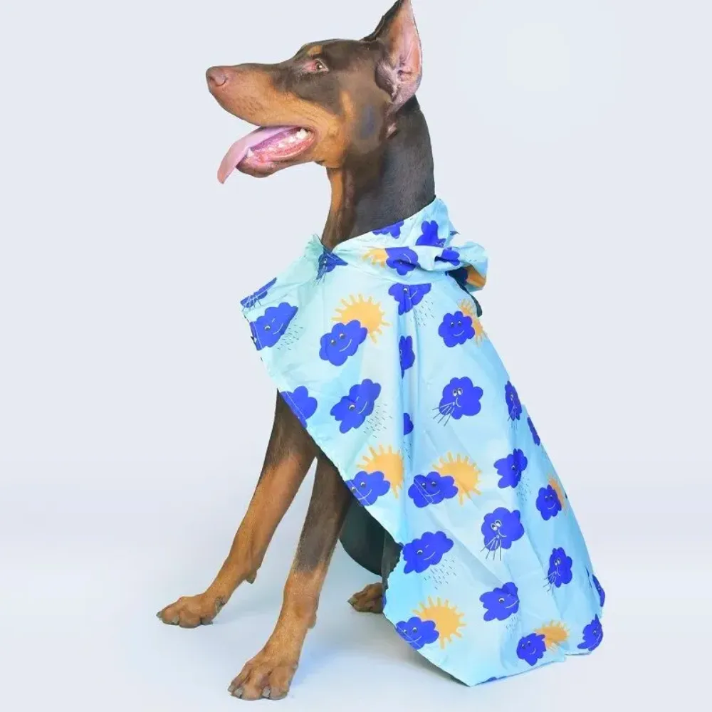 Clouds Printed Cape Style Dog Raincoat