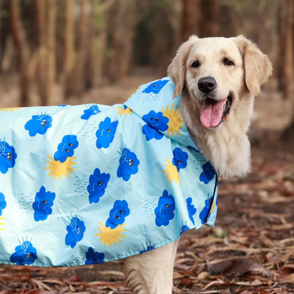 Clouds Printed Cape Style Dog Raincoat