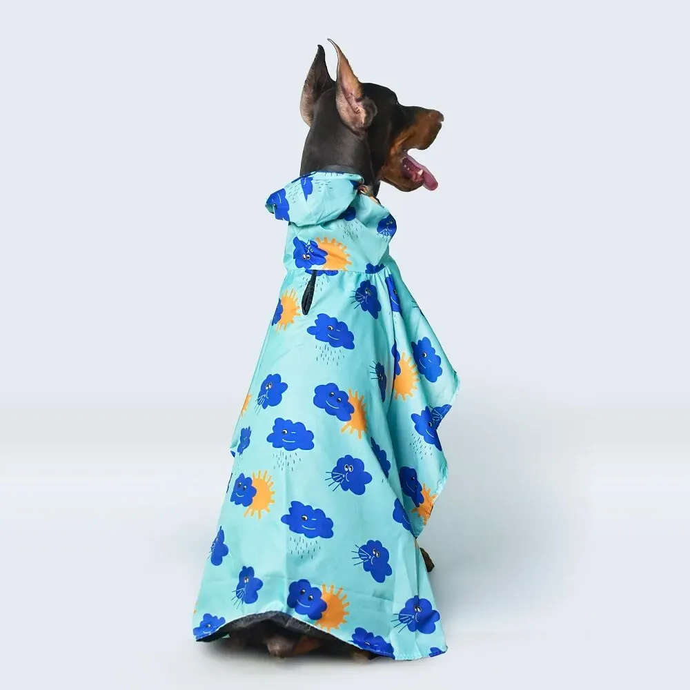 Clouds Printed Cape Style Dog Raincoat