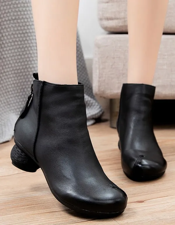 Comfortable Retro Chunky Heels Womens Boots