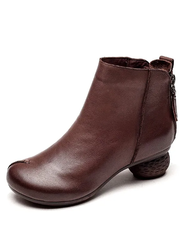 Comfortable Retro Chunky Heels Womens Boots