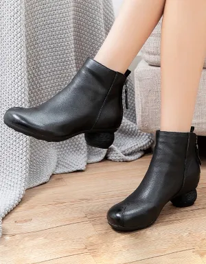 Comfortable Retro Chunky Heels Womens Boots