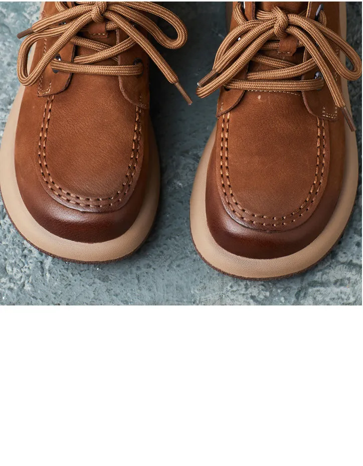 Comfortable Soft Leather Wide Toe Box Suede Boots