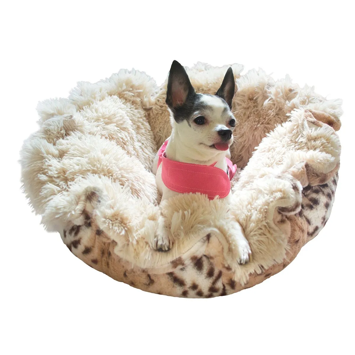 Cuddle Pod Dog Bed Aspen Snow Leopard/Blondie