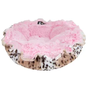 Cuddle Pod Dog Bed Aspen Snow Leopard/Bubblegum