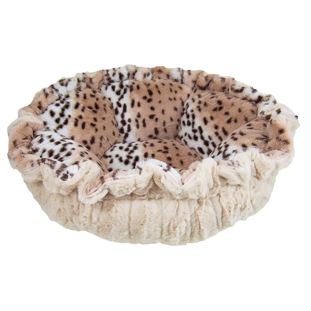 Cuddle Pod Dog Bed Aspen Snow Leopard/Natural Beauty