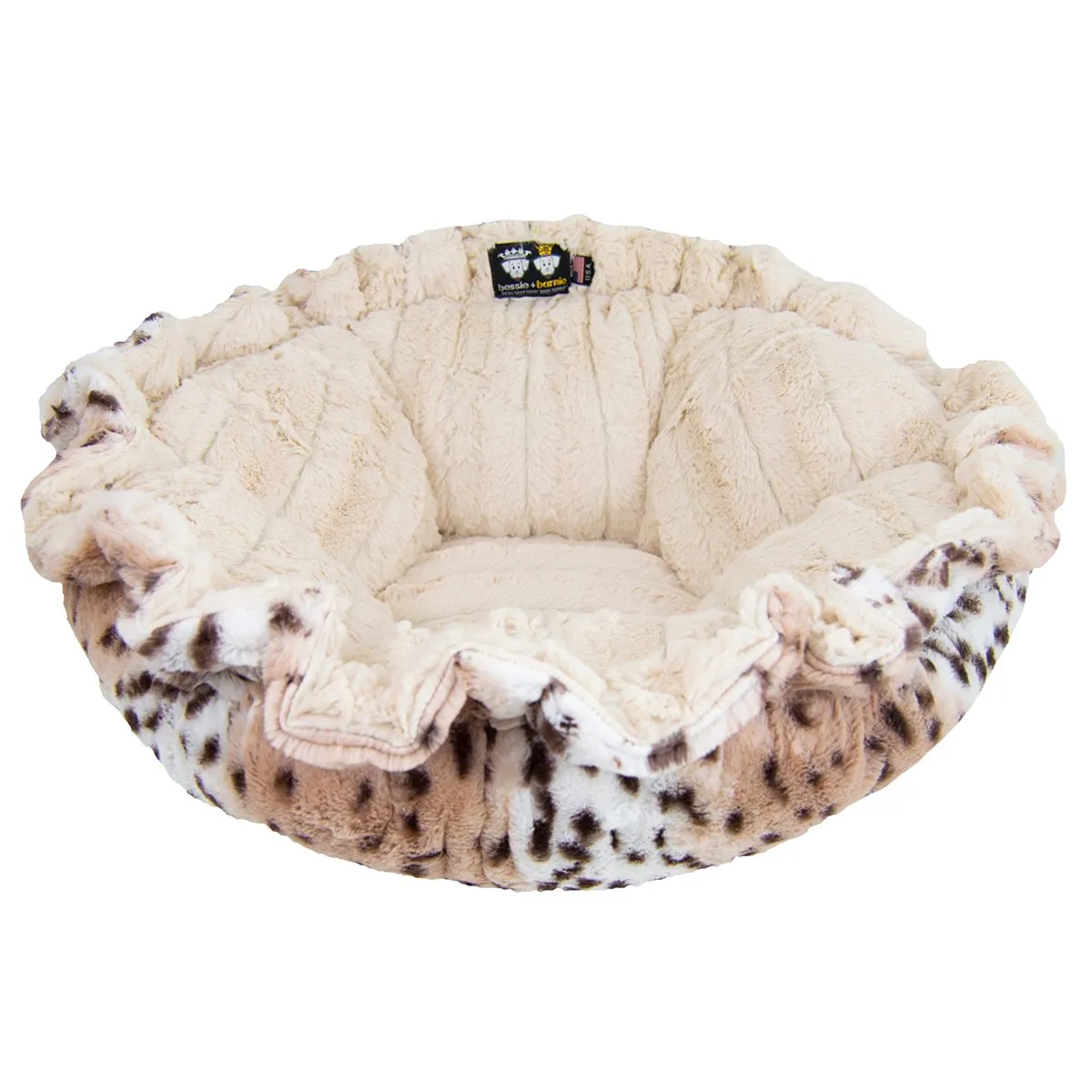 Cuddle Pod Dog Bed Aspen Snow Leopard/Natural Beauty