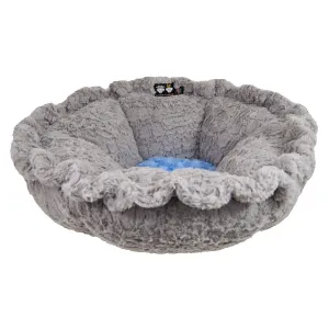 Cuddle Pod Dog Bed Serenity Grey/Sky Blue Patch