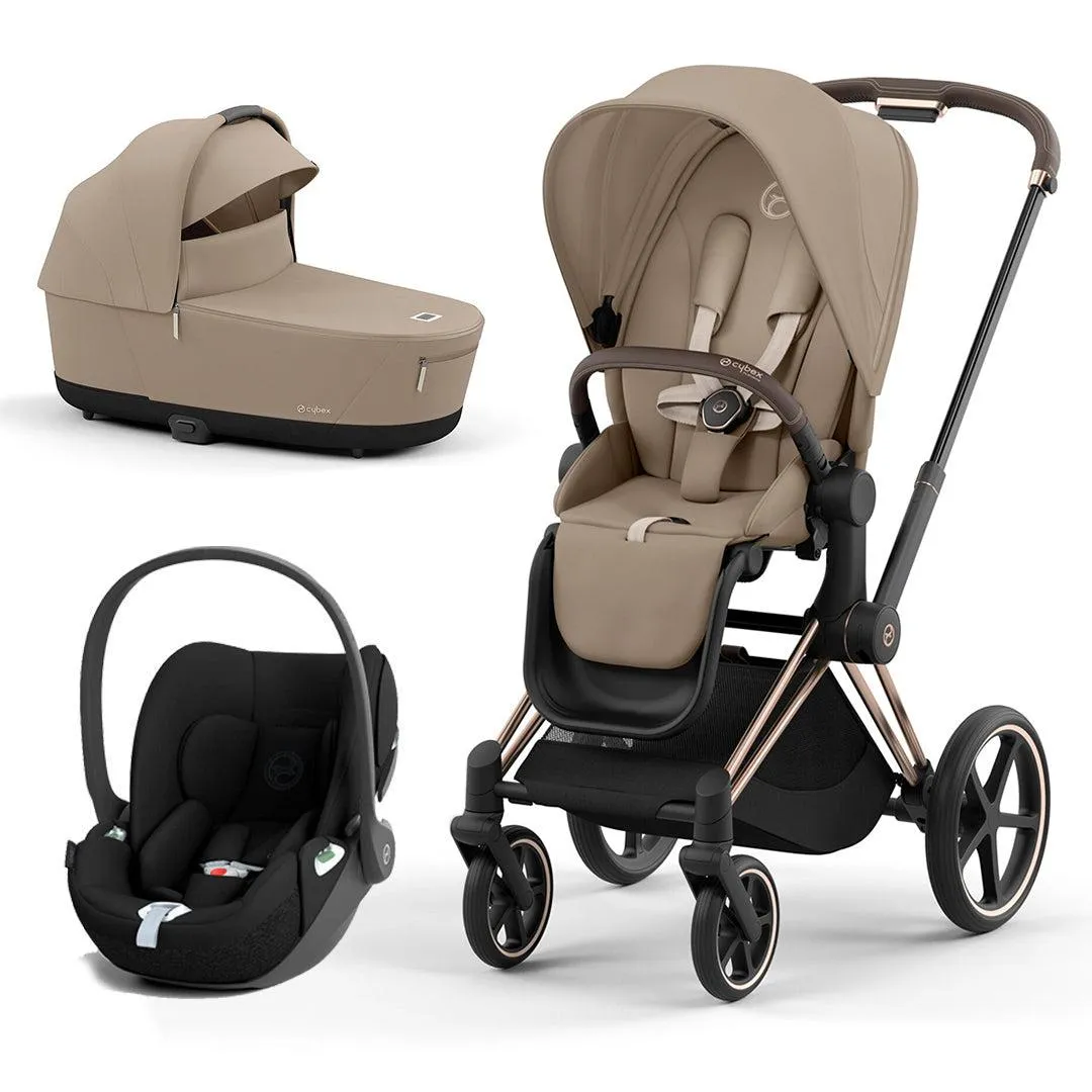 CYBEX Priam Cloud T Travel System - Cozy Beige