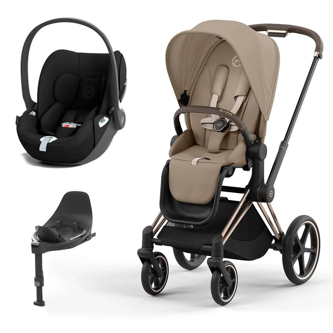 CYBEX Priam Cloud T Travel System - Cozy Beige