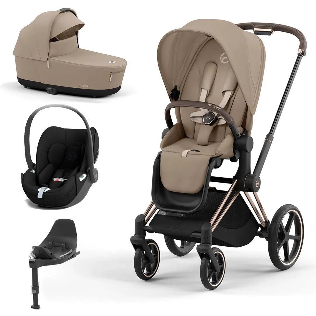 CYBEX Priam Cloud T Travel System - Cozy Beige