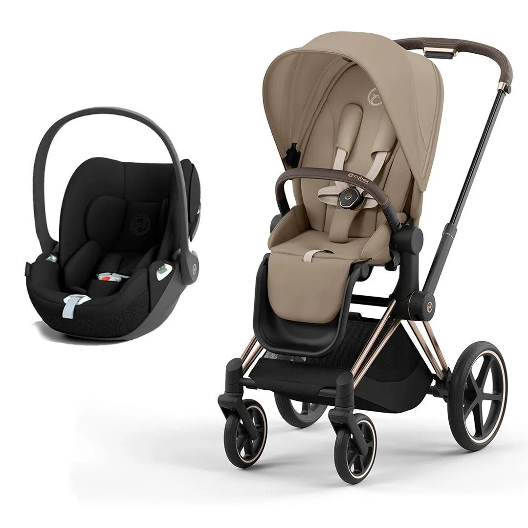 CYBEX Priam Cloud T Travel System - Cozy Beige