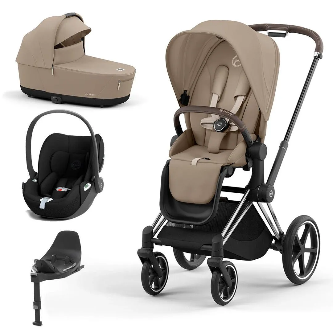 CYBEX Priam Cloud T Travel System - Cozy Beige