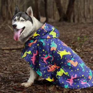 Dinosaur Printed Cape Style Dog Raincoat