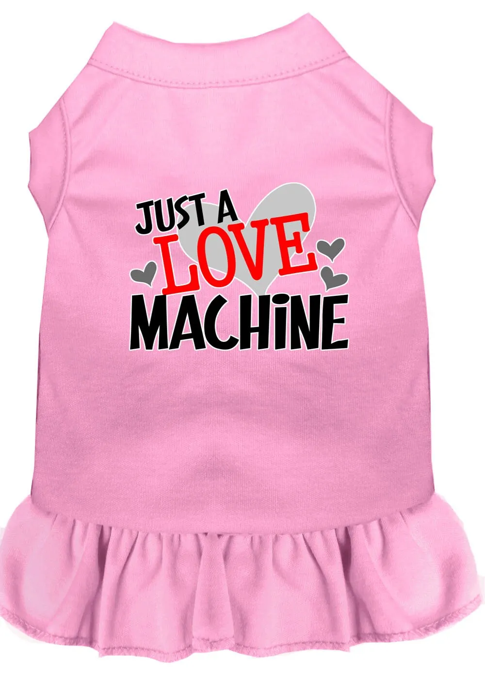 Dog Dress, Pet Dog & Cat Dress Screen Printed, "Just A Love Machine"