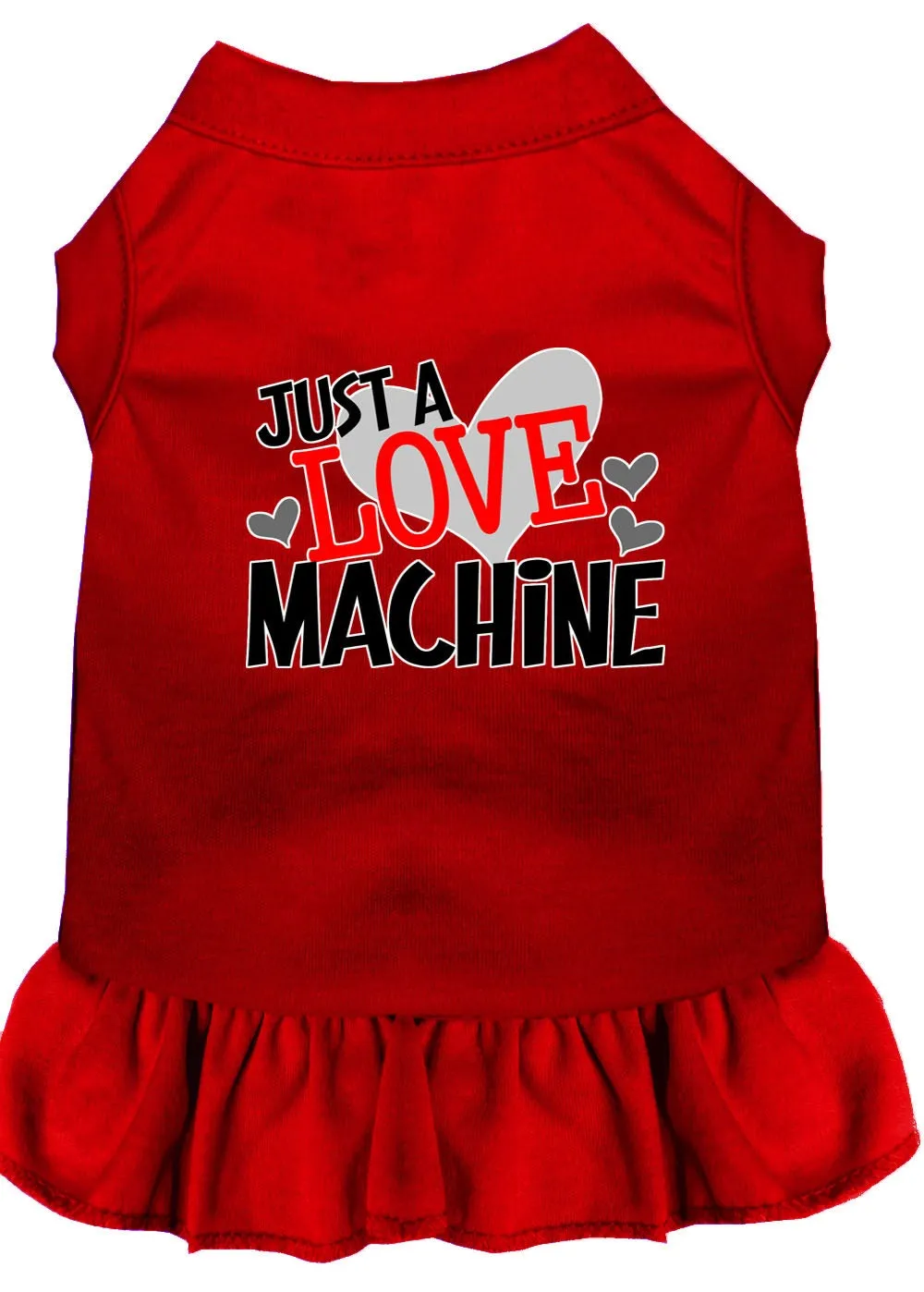 Dog Dress, Pet Dog & Cat Dress Screen Printed, "Just A Love Machine"