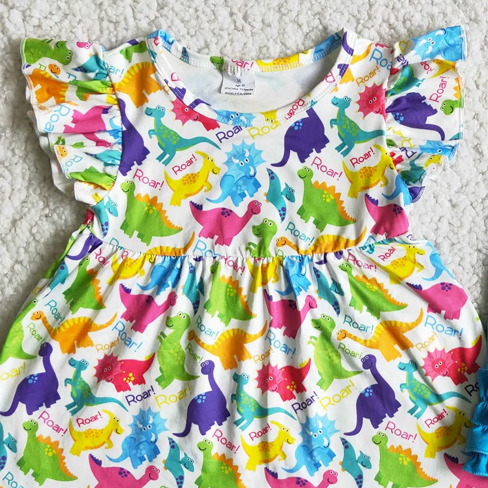 Fashion Baby Girls Clothing Set Dinosaur Cute Girl Boutique Clothing Outfits D11-27