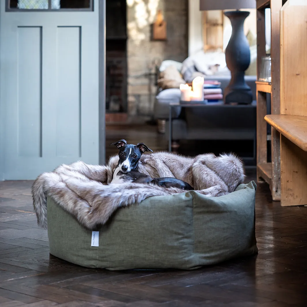 Faux-Fur Dog Blanket in Oatmeal