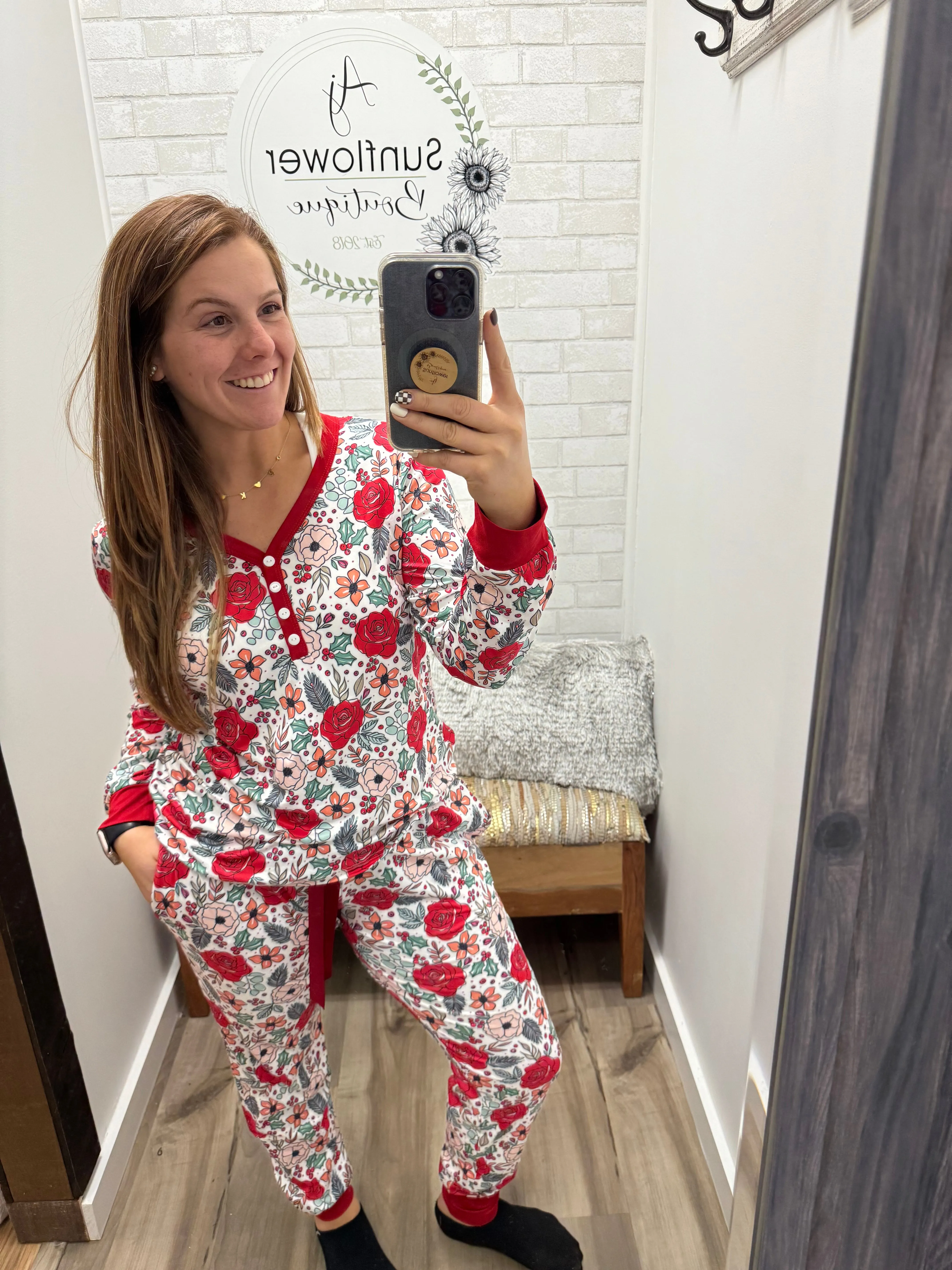 Floral Christmas Pajamas