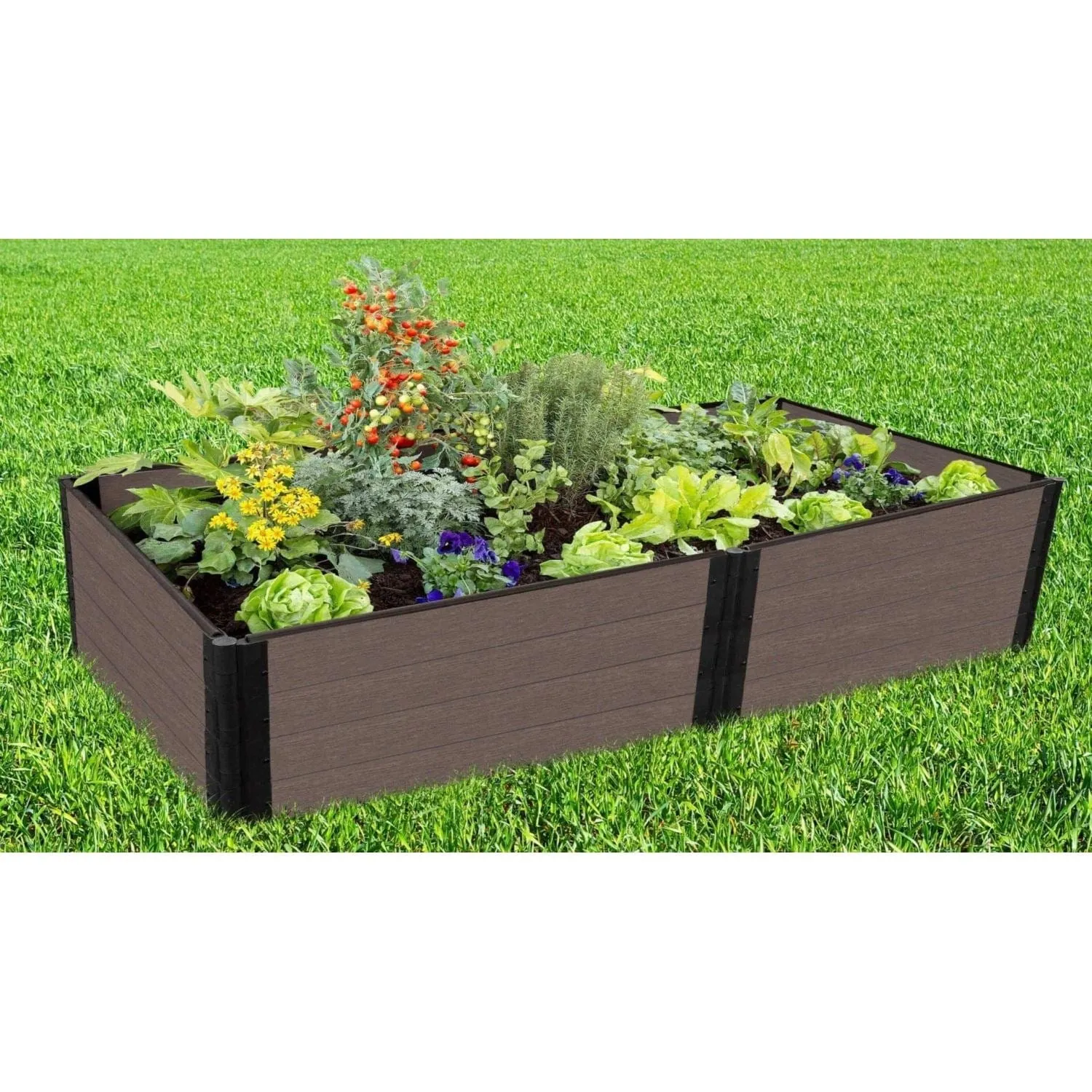 Frame It All | Weathered Wood Raised Garden Bed 4' X 8' X 22" - 1 " Profile 4 Level