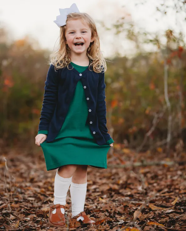 Girls Soft Cotton Button-Down Cardigan | Yellow