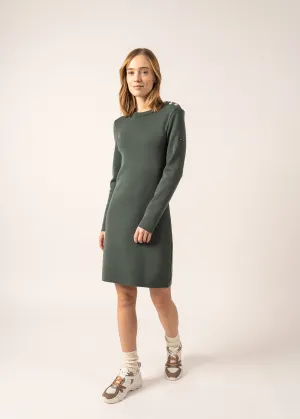 Grande Marée jumper dress - plain, in wool (VEGETAL)