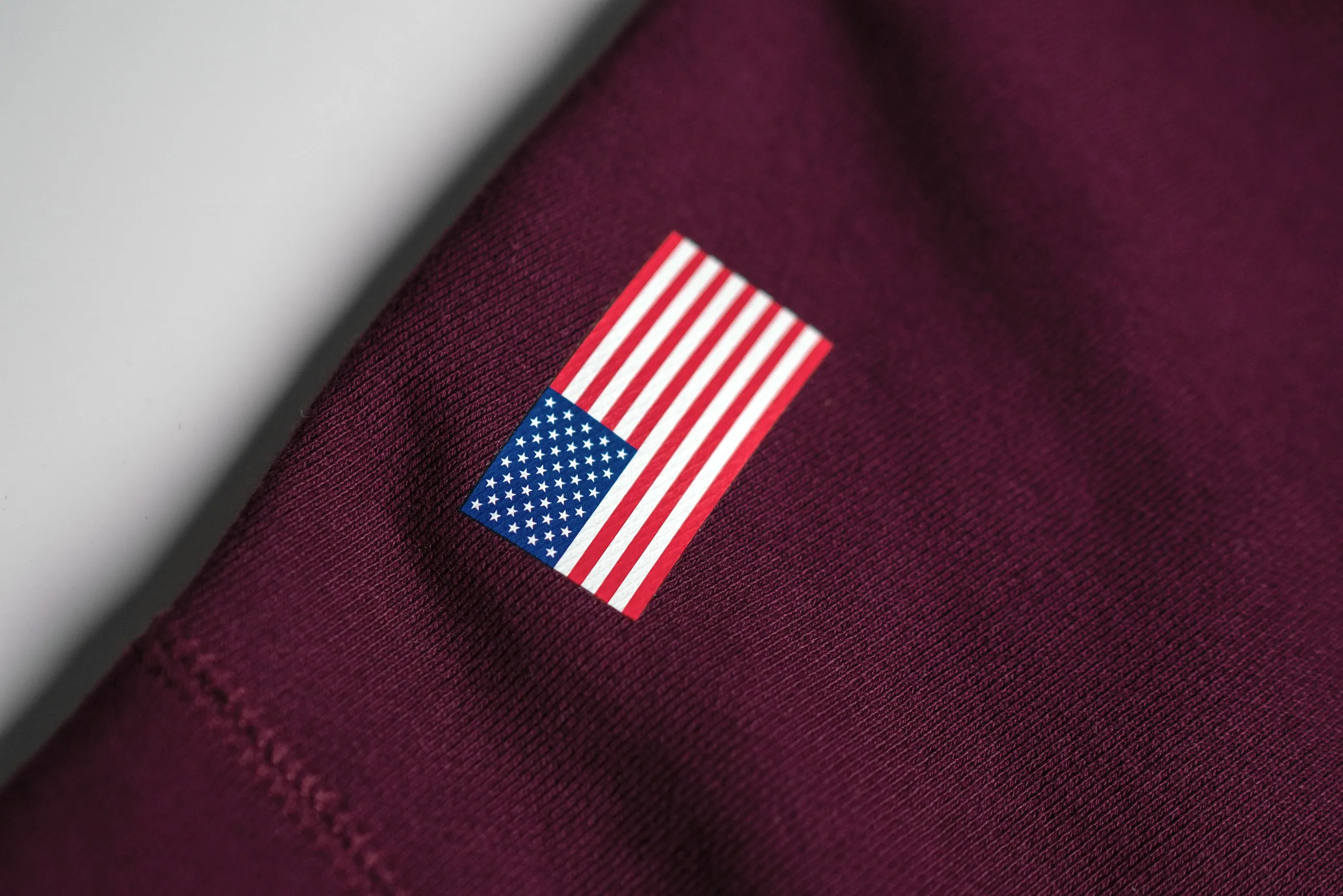 Heavyweight Short Sleeve Crewneck - Maroon/Grey