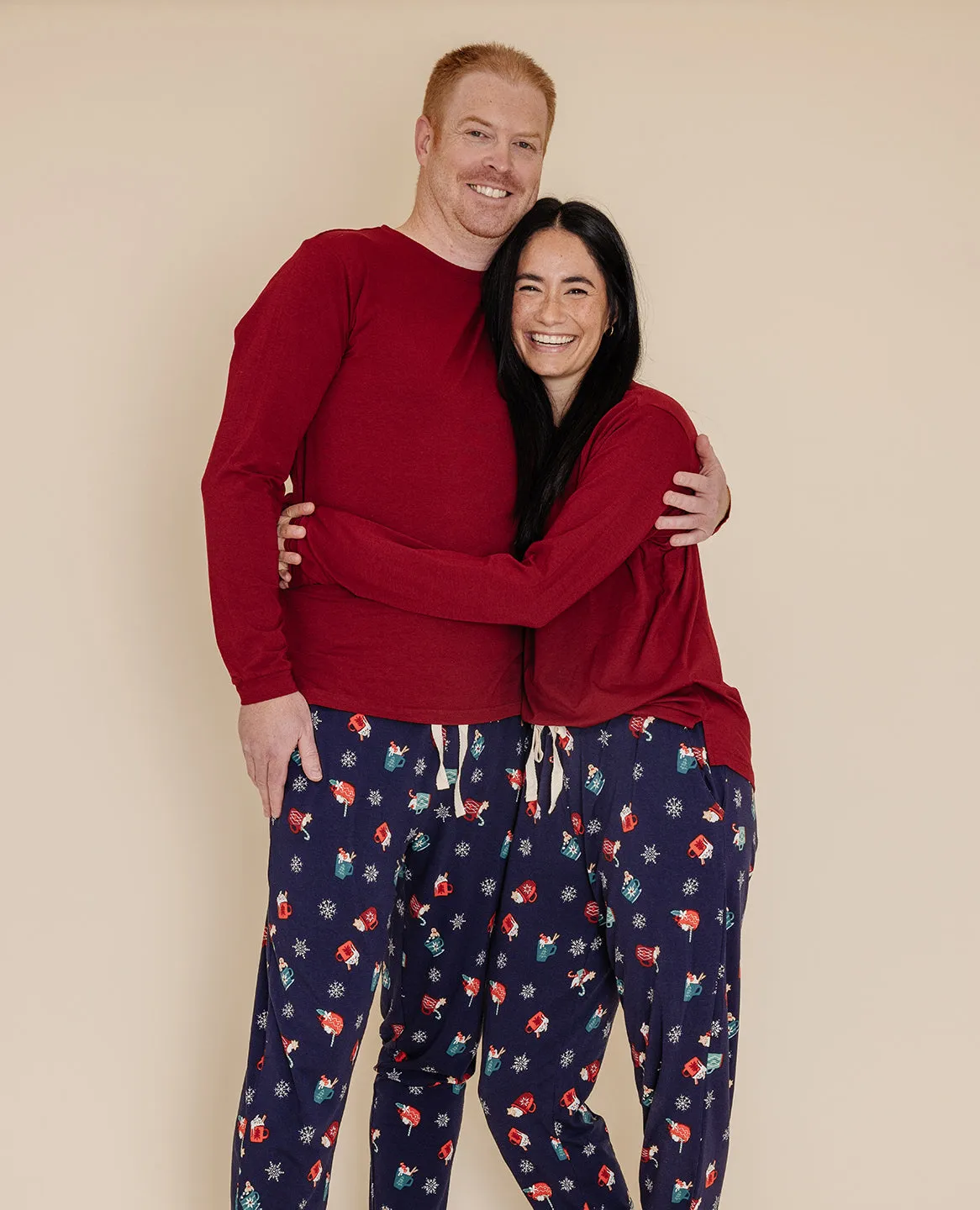 Holiday Adult Unisex Pajama Set in Cozy Cocoa