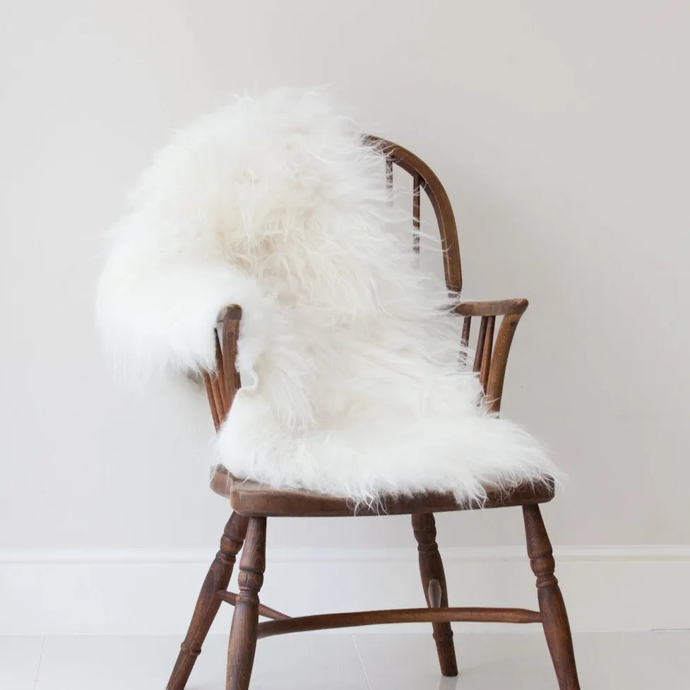 Icelandic Sheepskin Rug White (Long Wool)