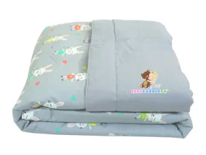 Little Bunny in Pastel Gray - Babycuddle Blanket