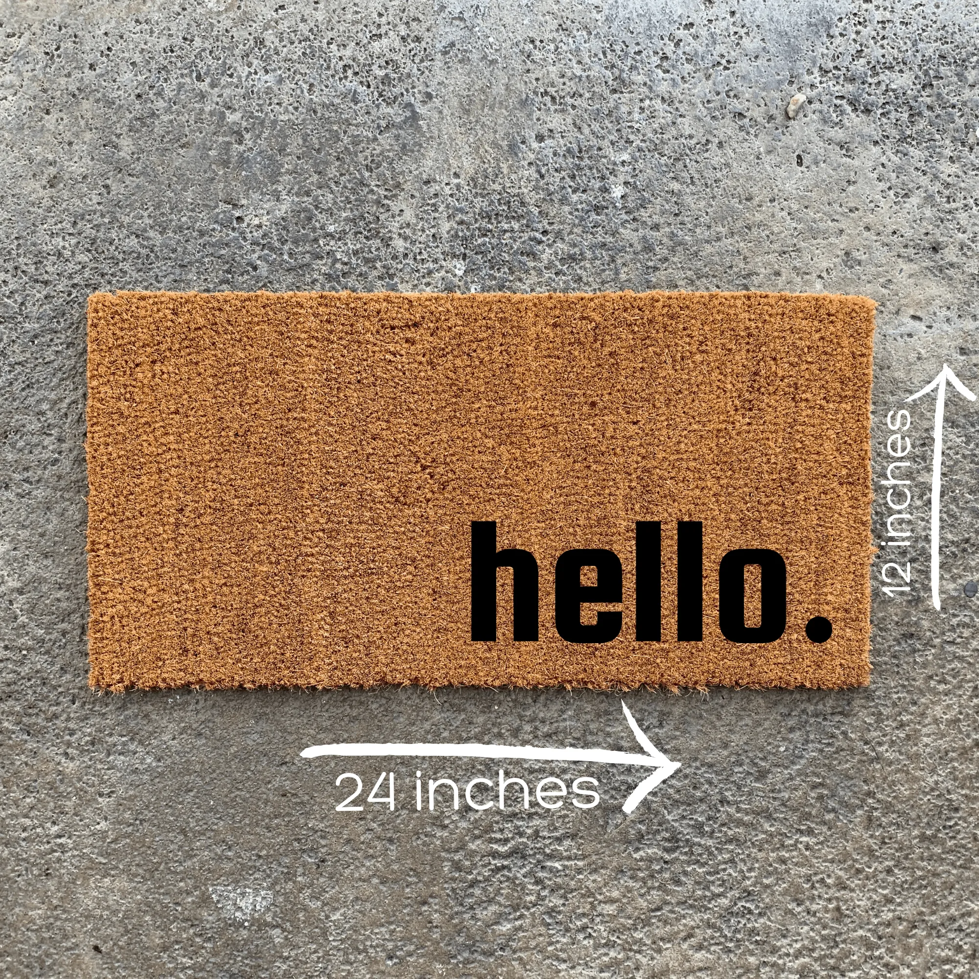 Mini hello. Playhouse Doormat -12" x 24"